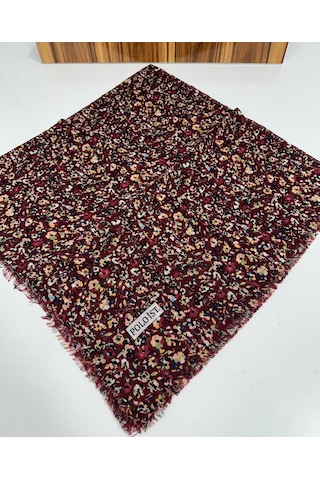 Poloist Desenli Flamlaı Keten Eşarp- 05652 Bordo