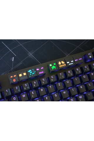 Minecraft Temalı Keycap Seti 8 Adet Mekanik Rgb Oyuncu Klavye