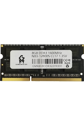 GAME MASTER 8GB 1600MHZ DDR3 LAPTOP RAM GMRN8GBDDR3
