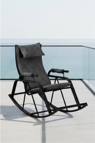 Sallanan Sandalye, Metal Ayaklı Tv Koltuğu, Sallanır Dinlenme Koltuğu, Demonte Sallanan Berjer Gri