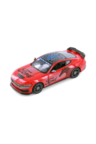 Kinsmart 1:36 Ölçek 2024 Ford Mustang Dark Horse Livery Edition Diecast Model Araç Kırmızı