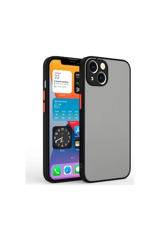 Apple Uyumlu iPhone 13 Kilif Lens Korumali Mat Silikon Kapak 523932281
