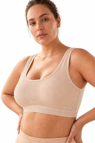 İpeksi Collection Kalın Askılı Pamuklu Çıkarılabilir Pedli Büstiyer Bralet - Sporcu Yarım Atlet Ten
