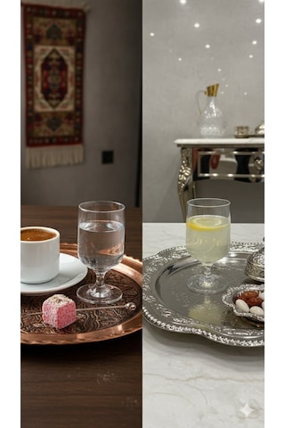 Lüks Tasarım Kahve Yanı Su Bardağı 130 Ml