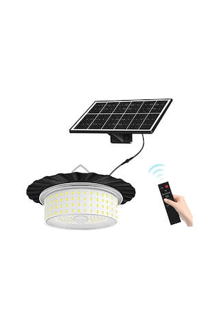 244-led Hareketli Sensörlü Güneş Enerjili Sarkıt Işık, Güneş Enerjili Kulübe Işığı Siyah