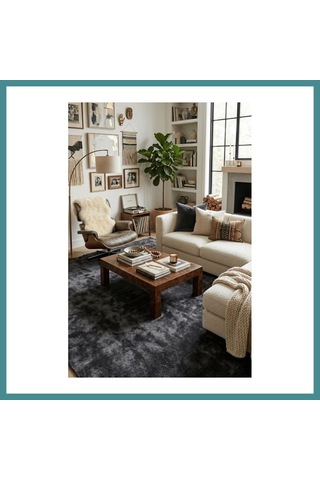 Trendexa Youdayhomecollection Poly Peluş Halı Model Oturma Odası Halısı Ebat: 120x120 Mac Çok Renkli