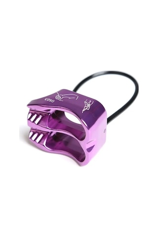 Novahub Çift Yuvalı Emniyet Halkalı Kaya Tırmanışı Rappel Cihazı Mor Güçlü Mor