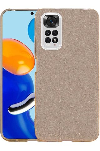 Xiaomi Redmi Note 11 Global Kılıf Zore Shining Silikon Gold