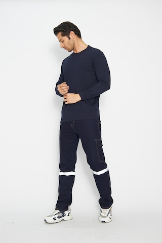 Mervem Uzun Kol Sıfır Yaka Sweatshirt Lacivert