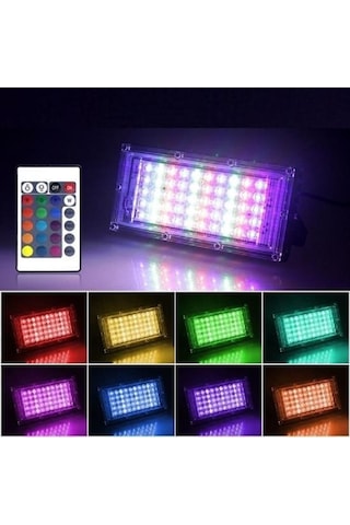 Kumandalı Led Işık Dış Cephe Aydınlatması Çok Renkli Rgb Led Panel Işık Partiled Aydınlatma Siyah