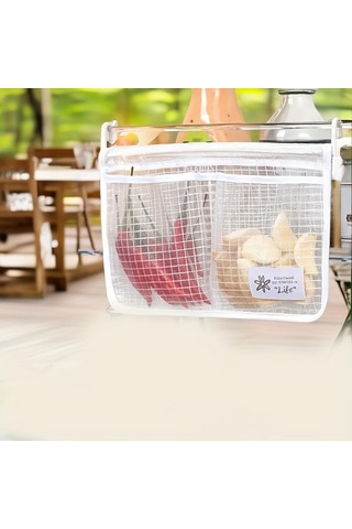 1 Adet Buzdolabı Kapı Düzenleyici, Mutfak Saklama Çantası İçin Buzdolabı Asılı File Çanta, Ev Eşyaları Ayırma Çantası Mavi