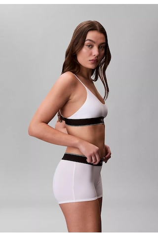 Calvin Klein Kadın Pamuklu Dolgusuz Logo Etiketli Elastik Bel Bantlı Beyaz Büstiyer Lv00qf8814-100-13405 Beyaz