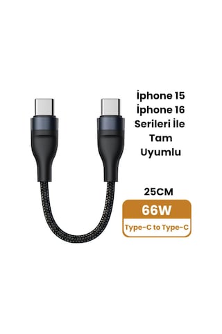 Coofbe Super Şarj 5a 66w Type-c Şarj Kablosu Kısa Type-c Powerbank Şarj Kablosu Örgü Kopmaz Kablo Desen - Ben10