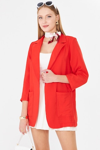 Armonika Kadın Kırmızı Cepli Oversize Ceket Arm-26k001005