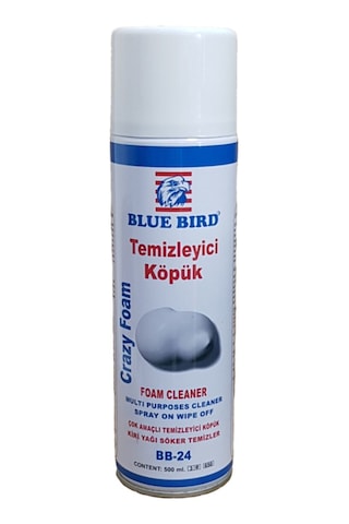 Blue Bird Crazy Foam Köpük Temizleyici Sprey 500 Ml Çok Amaçlı Yağ Gres Sökücü Makine Koltuk Halı Blue Bird Crazy Foam Köpük Temizleyici Sprey 500 Ml Çok Amaçlı Yağ Gres Sökücü Makine Koltuk Halı