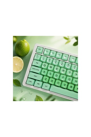 Leaven 128 Tuş Pbt Keycap Seti - Retro Yuvarlak Moa Profil Cherry Mx Uyumlu Klavye Tuşları - Yeşil