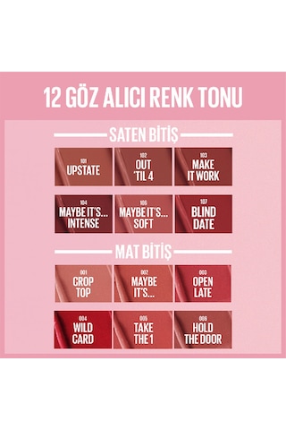 Maybelline New York Serum Etkili Hyalüronik Asit Ve Besleyici Yağ İçeren Matte Ruj 004 Wild Card