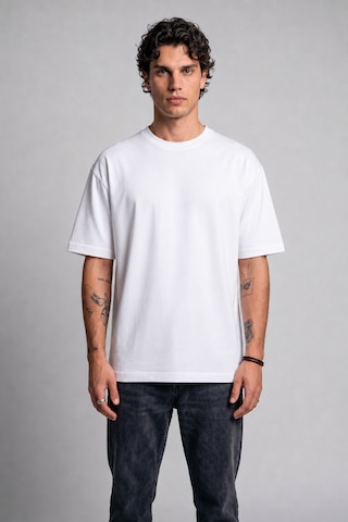 Black Nova Oversize Baskılı Unisex %100 Pamuk T-shirt Ghost Rider Beyaz