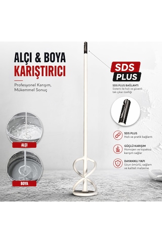 Sds Plus Alçı Boya Karıştırıcı 6 Cm Profesyonel Matkap Uyumlu Harç Karıştırma Aparatı Dayanıklı