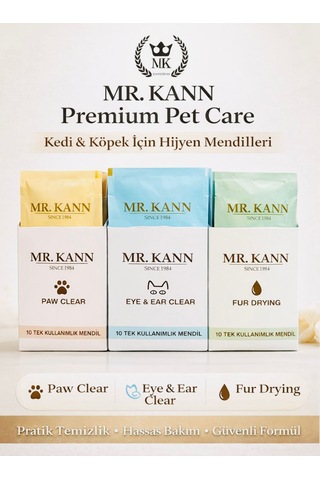 Mr.kann Kedi & Köpek Hijyen Bakım Mendili Mr.kann