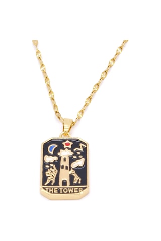 Çelik Kolye, Tarot Altın Kaplama Kadın Kolye K-132 Altın