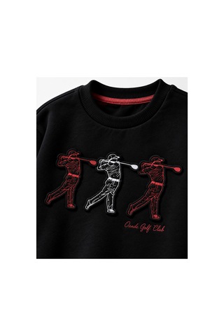 Overdo Kids Erkek Çocuk Kabarma Baskılı 2ip Sweatshirt Siyah
