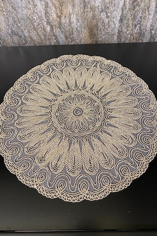 Altın Kordone Nakışlı Modern Supla Bej
