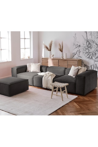 Relax Soft 4 Modül Köşe Takımı Antrisit-kahve Keten 650 Antrisit