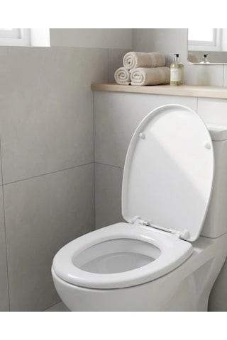 Dayanıklı Klozet Kapağı Universal Model Kolay Kurulum Hijyenik Banyo Ürünü Açık Gri