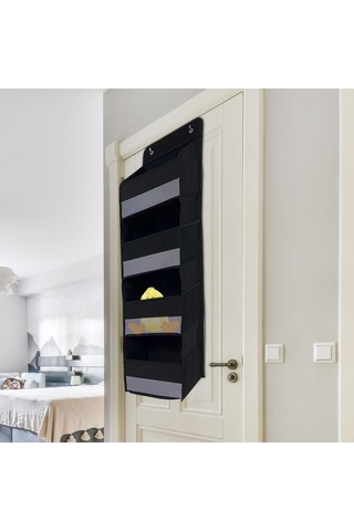 Pazly Suntek Derin Cepler Kapı Askılı Ayakkabı Rafı Ve Dolap Askısı Siyah Diğer