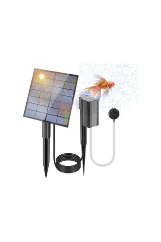 Suofeng Güneş Enerjili Balık Havuzu Oksijenlendirici - 2.5w/7v Hava Pompası, 0.6l/dk Akış Hızı, Taşınabilir Ve Su Geçirmez