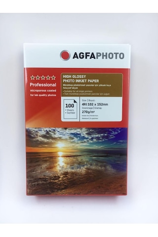 Agfa 10X15 CM. 270 G High Gloss Parlak 100'Lü Fotoğraf Kağıdı