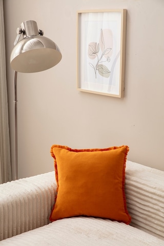 Swita Home Saçaklı Tek Renk 43x43 Kırlent Kılıfı Hardal