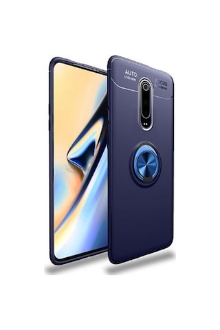 Xiaomi Mi 9t Kılıf Yüzüklü Sağlam Esnek Ringo Silikon Kapak Mavi
