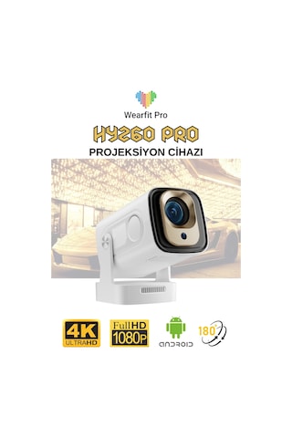 Wearfitpro Hy260 Pro 1080p Ultra 4k Kısa Mesafeli Projeksiyon Cihazı Android Wifi Otomatik Odaklı Projektör
