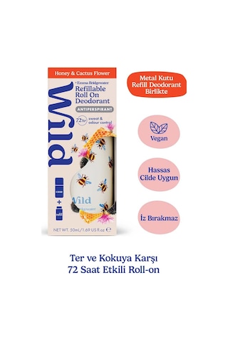 Wild Antiperspirant Emma Bridgewater Bee Roll-on Case + Honey&cactus Refill Ter Önleyici Deodorant 50 Ml