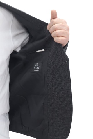 Twenhil Dmctekstil Erkek Ckt-204 Desenli Klasik Kesim Normal Kalıp Çift Düğme Blazer Ceket Siyah
