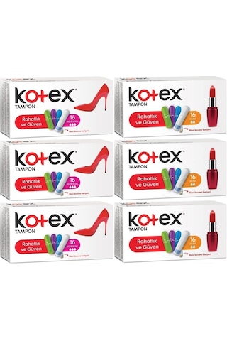 Kotex Tampon Normal - Mini 96 Lı Karma Set 6pk 16