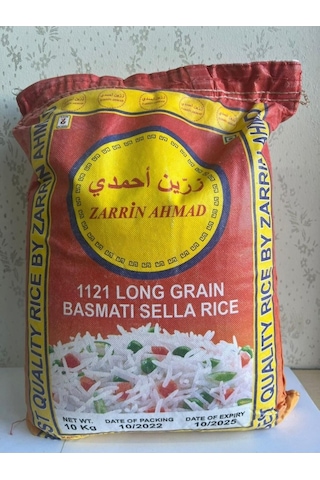 Ahmadi Zerrin Rice Uzun İri Taneli Basmati Hint Sella Pirinci 10 KG
