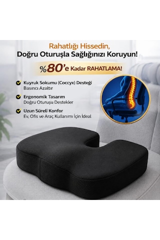 Medcat Basurr- Hemoroidd Kuyruk Sokumu Oturma Simidi Minderi Yastığı Visco Ortopedik Yastık