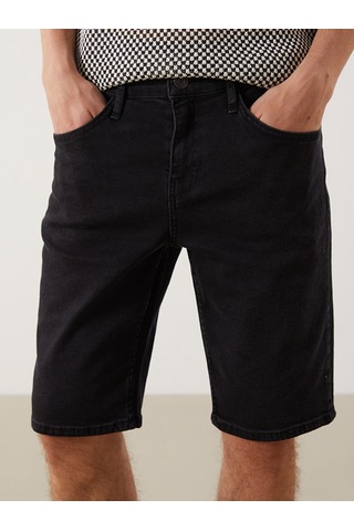 Lcw Jeans Siyah Slim Fit Erkek Jean Şort