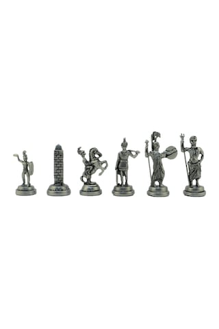 Sadece Satranç Taşı İsteyene Gifthome Orta Boy, Metal, Yunan Figürlü, Antik Satranç Taşı