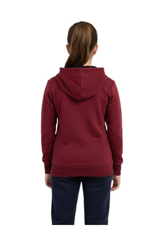 Çocuk Bordo Kapüşonlu Cepli 3 İplik Kız Erkek Sweatshirt Bgl-st05004 Bordo