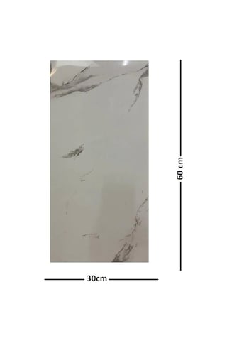 30x60cm Beyaz Mermer Desenli Yapışkanlı Banyo Wc Mutfak Paneli