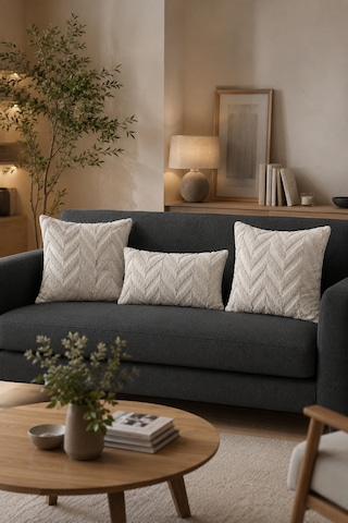Wellsoft Dekoratif Kırlent Kılıfı 45x45 Ve 30x50 Peluş Koltuk Kanepe Yastık Kılıfı Açık Gri 30 x 50