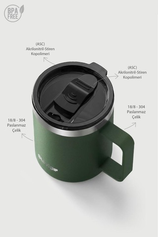 Stevig 1 Cap Daily Mug Kupa Çelik Termos 350 Ml Green St-264 Yeşil