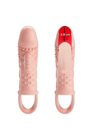 Red Fox 2,5 Cm Dolgu Uzatmalı Titreşimli Penis Kılıfı Prezervatif Vibratör