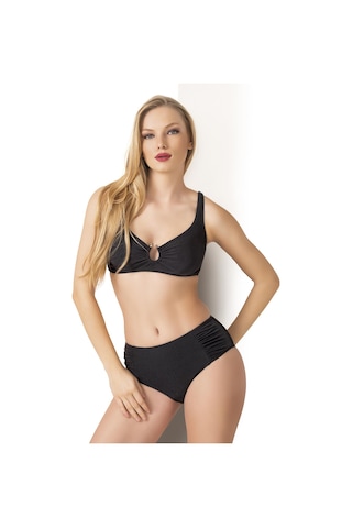 Endeep Kadın Toparlayıcı Aksesuarlı Siyah Bikini Takımı Siyah