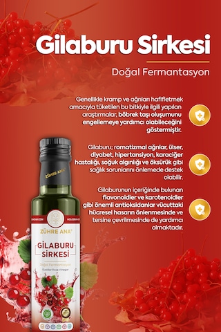 Gilaburu Sirkesi Doğal Fermantasyon Guelder Rose Vinegar 500 Ml