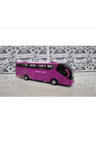 Metal Yolcu Otobüsü Oyuncak Sesli Işıklı 19 Cm Kapı Açılır Çekbır